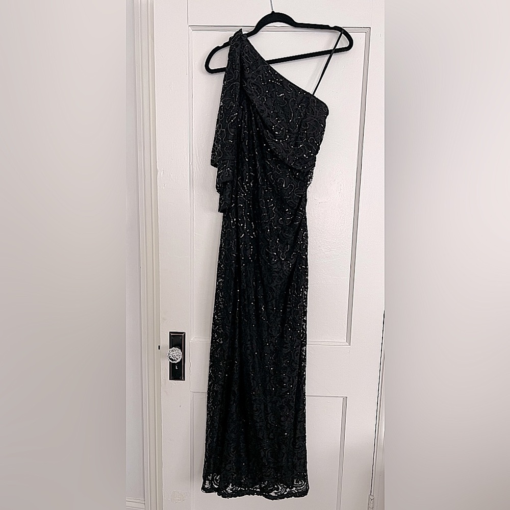 Maternity: Marina sequin one-shoulder gown
